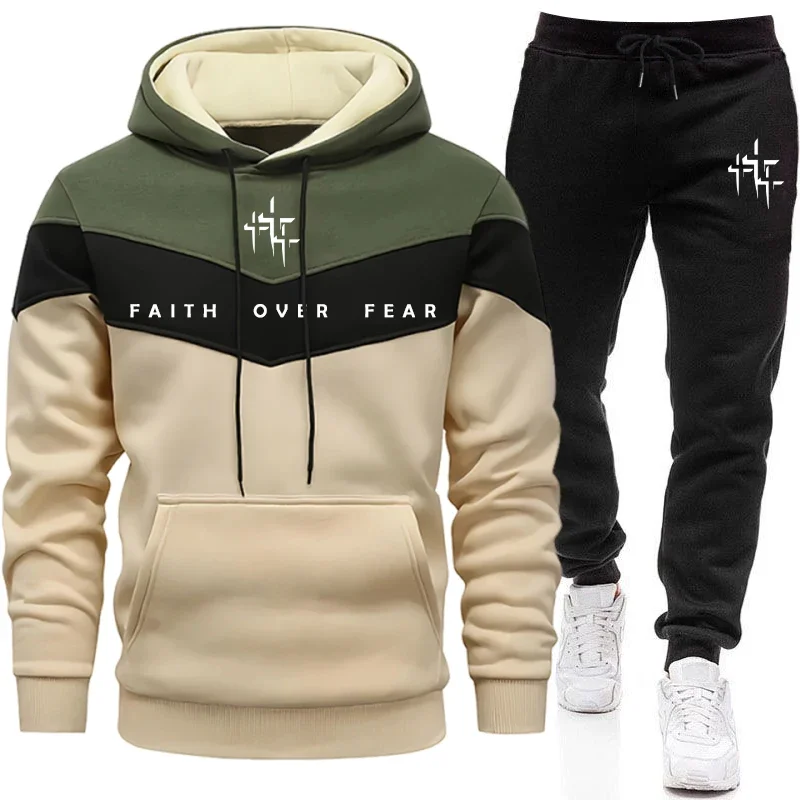 Men'S Winter Fashion - Survêtement pour homme Faith Over Fear,