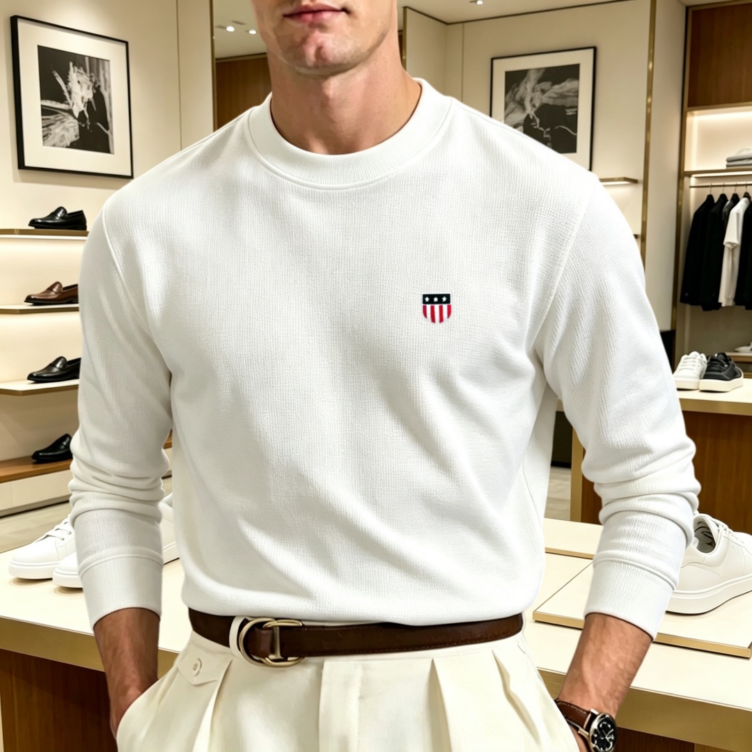 Men'S Winter Fashion - T-shirt à manches longues et col