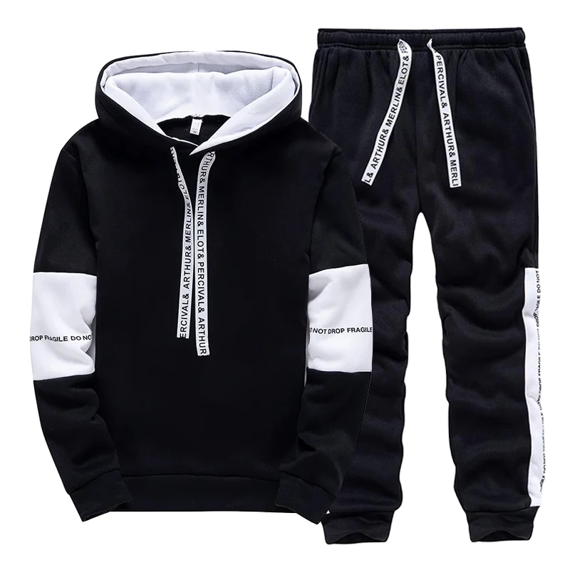 Men'S Winter Fashion - Ensemble de survêtement homme noir et