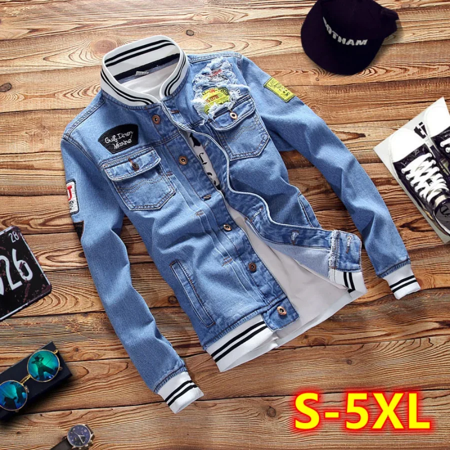 Mens Fashion Denim Jacket - Nouveau 2026 hommes Denim vestes mode