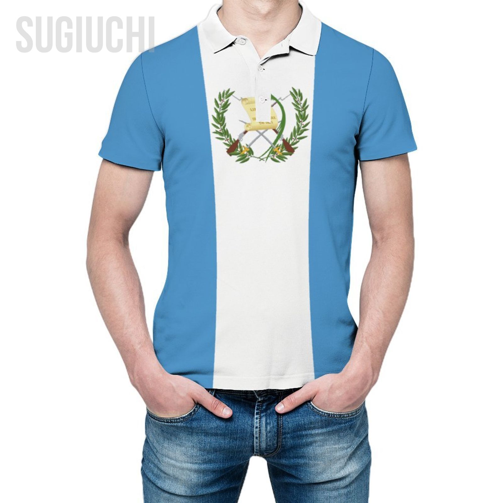 Men'S Fashion Guatemala - Polo unisexe avec drapeau du Guatemala