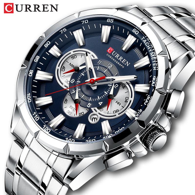 Mens Fashion Ideas - CURREN montre-bracelet hommes étanche chronographe militaire