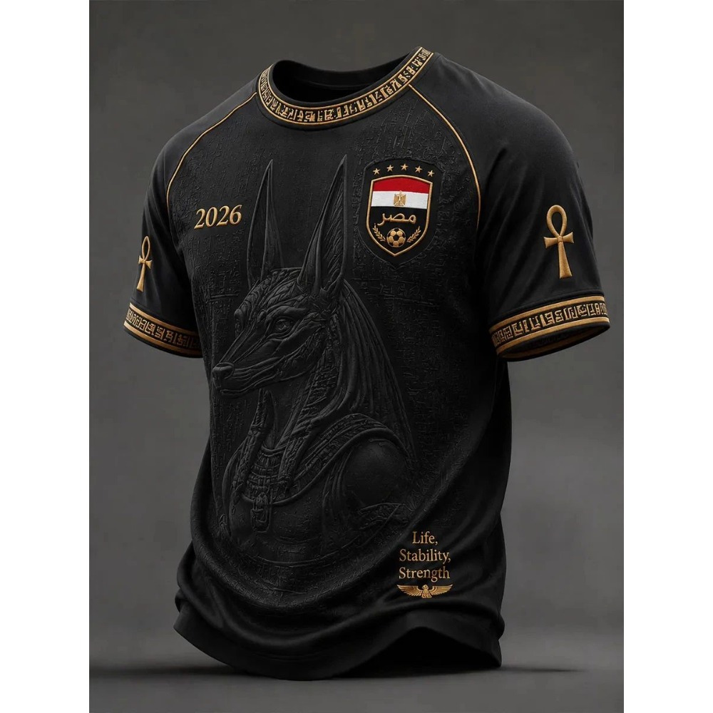 Men Fashion Egypt - Maillot de football Raglan Équipe Nationale