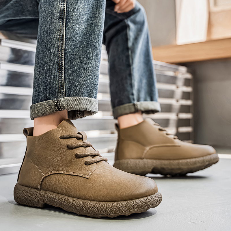 Men'S Fashion For 45 Years Old - Bottines courtes marron pour hommes, chaussures