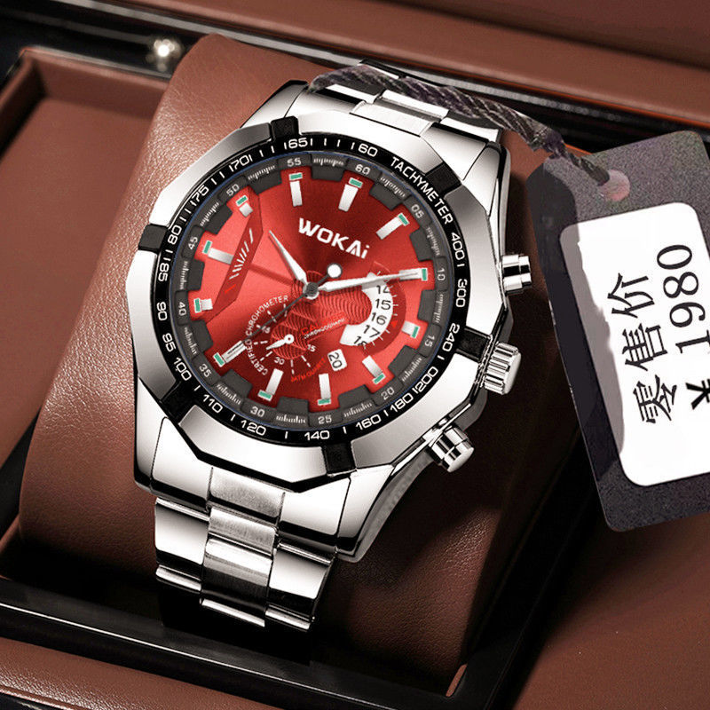 Men'S Fashion Quartz Watch Wokai - WOKAI montre hommes rouge montres de