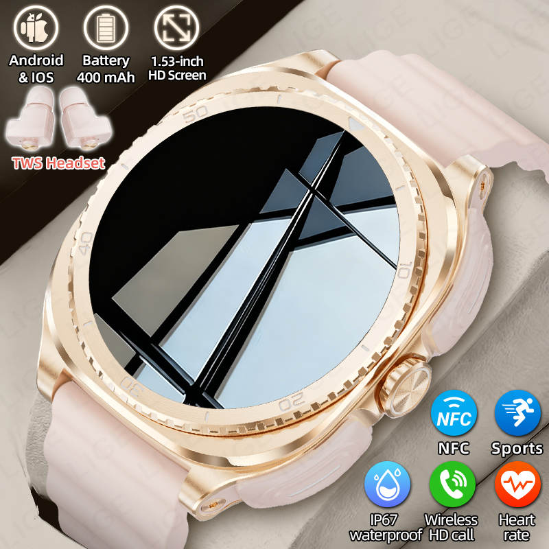 Men'S Fashion Week 2026 - Montre connectée LIGE 2-en-1 avec écouteurs