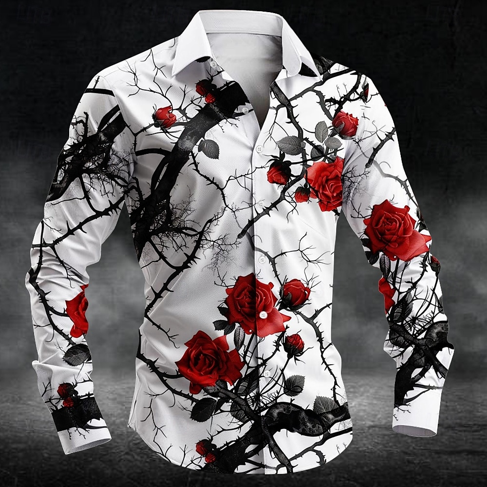 Mens Fashion Ideas - Chemise homme à manches longues imprimée