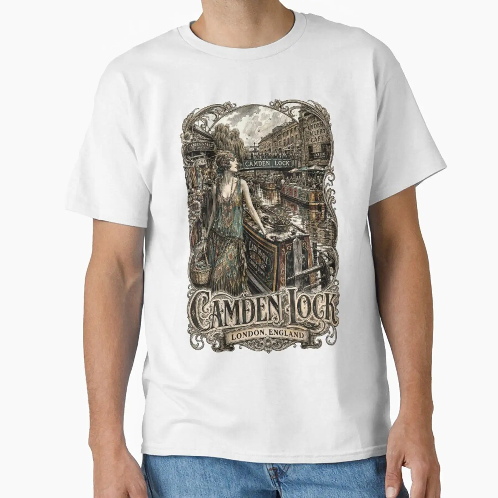 Mens Fashion In The 1920S - T-shirt vintage Camden Lock Londres Angleterre,