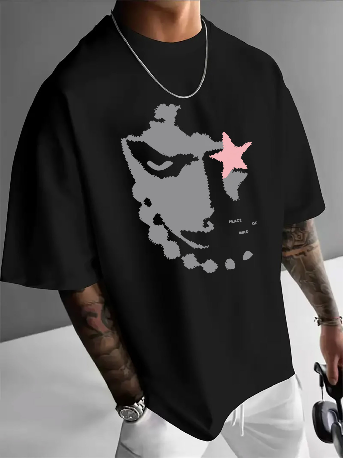 Men'S Fashion App - T-shirt décontracté pour homme à col
