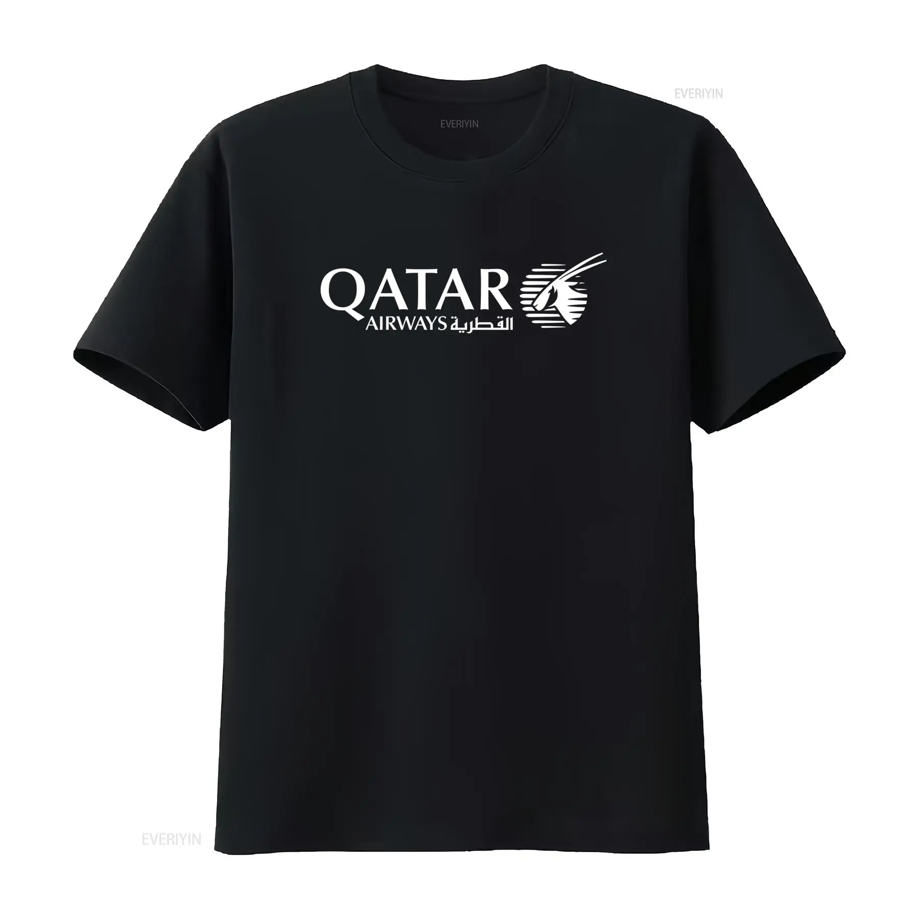 Men'S Fashion Qatar - T-shirt bleu marine avec logo blanc
