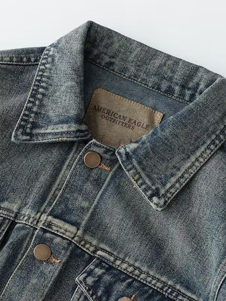 Veste en jean à jambes droites - Mens Fashion Denim Jacket avis et prix