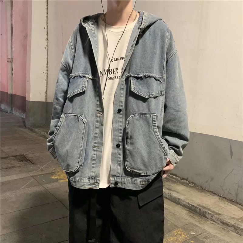 Hommes solide vêtements printe - Mens Fashion Denim Jacket avis et prix