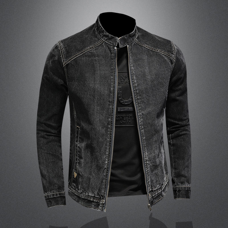Blouson aviateur en denim à co - Mens Fashion Denim Jacket avis et prix
