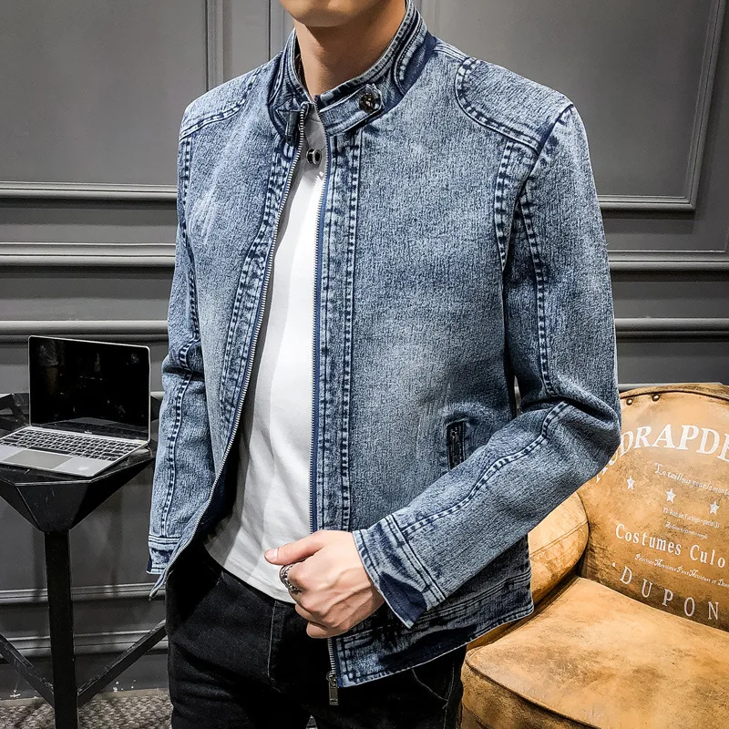 Vestes en jean décontractées e - Mens Fashion Denim Jacket avis et prix