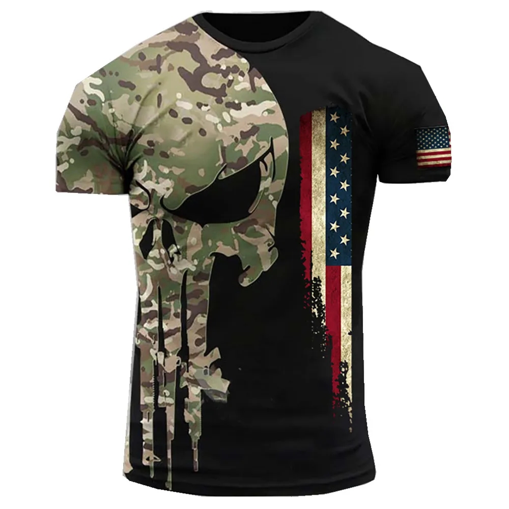 Soldat américain imprimé milit - Military Shirt Men avis et prix
