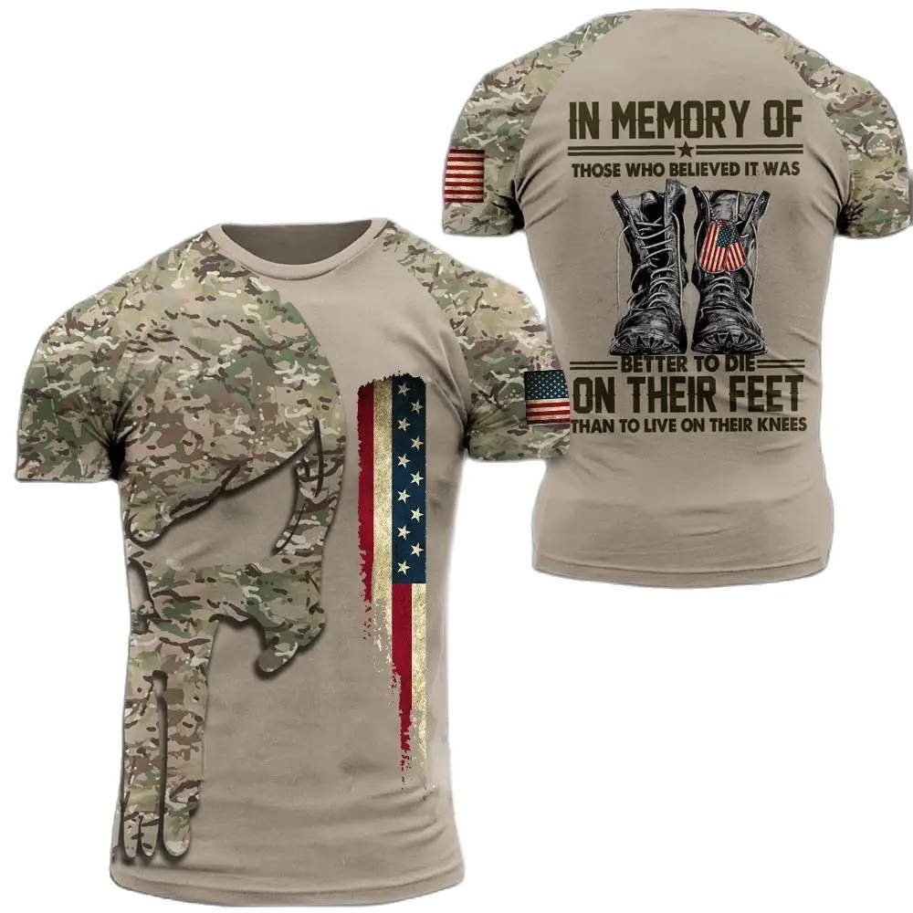 Soldat américain imprimé milit - Military Shirt Men avis et prix