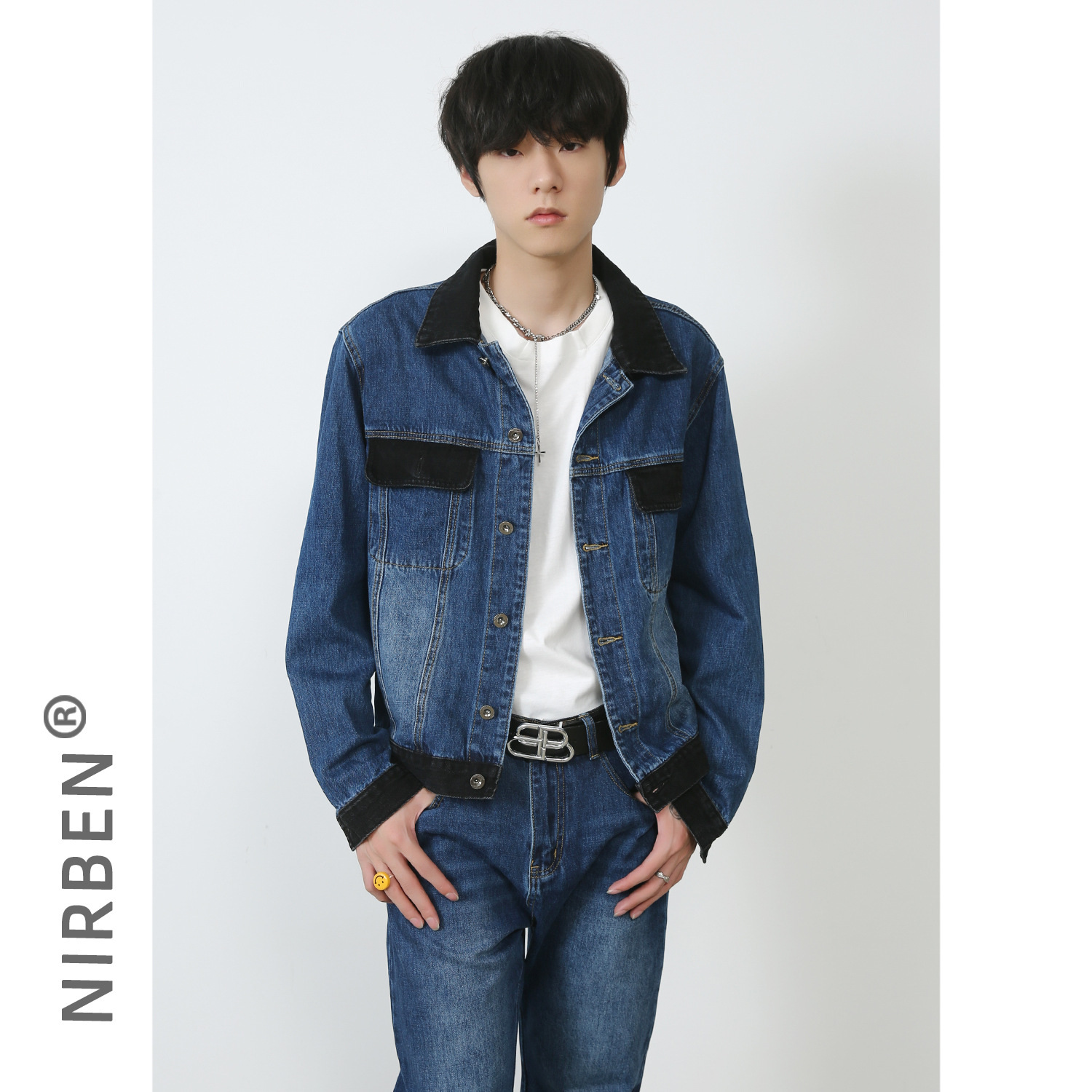 Nouvel ensemble de veste en je - Mens Fashion Denim Jacket avis et prix