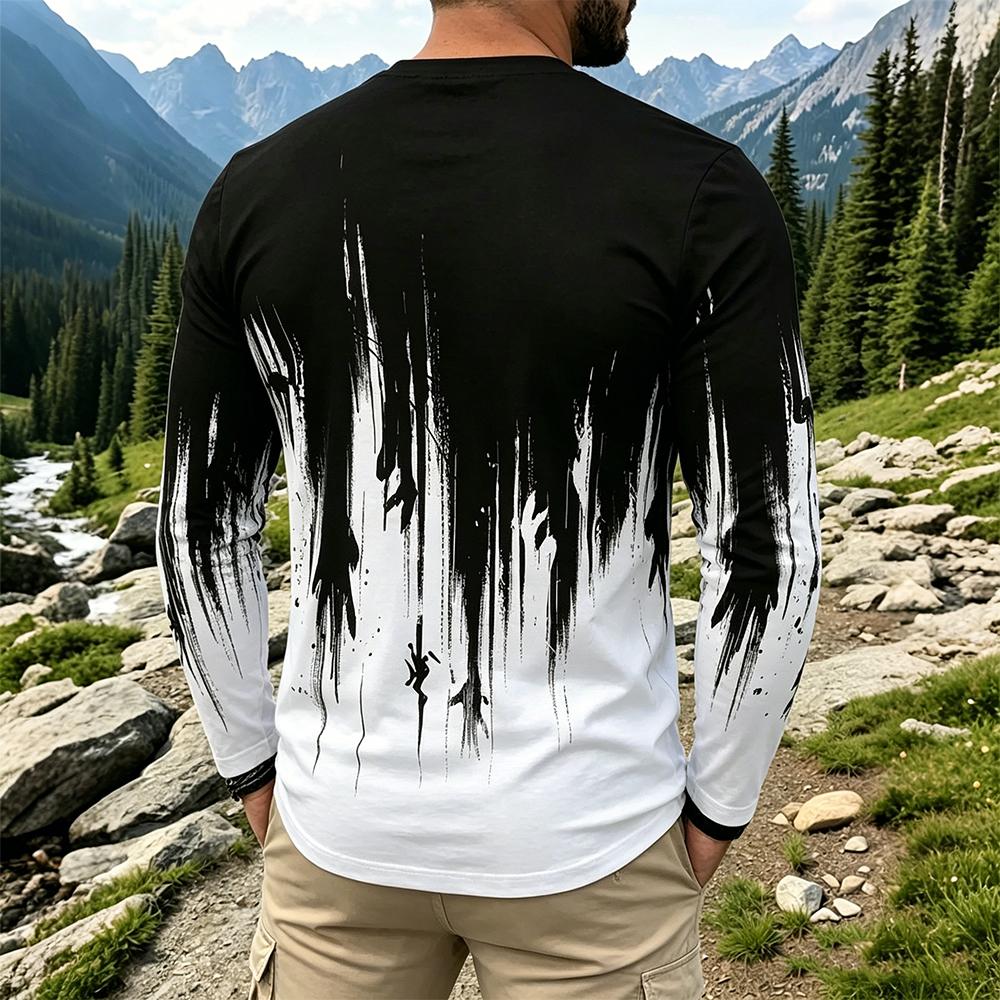 T-shirt à manches longues dégr - Men'S Tops Fashion avis et prix