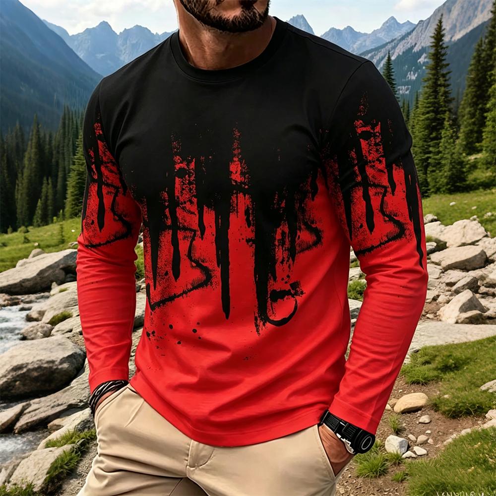 T-shirt à manches longues dégr - Men'S Tops Fashion avis et prix